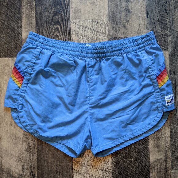 Vintage Sand Bridge Swim Trunks Blue Medium Shorts with Liner - Picture 1 of 7